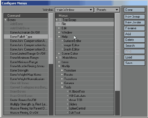   Configure Menus  